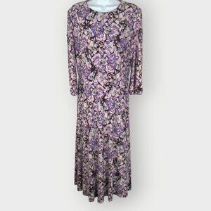 Lauren Ralph Lauren Floral Dress | 10 | Purple Black Floral | Office Career